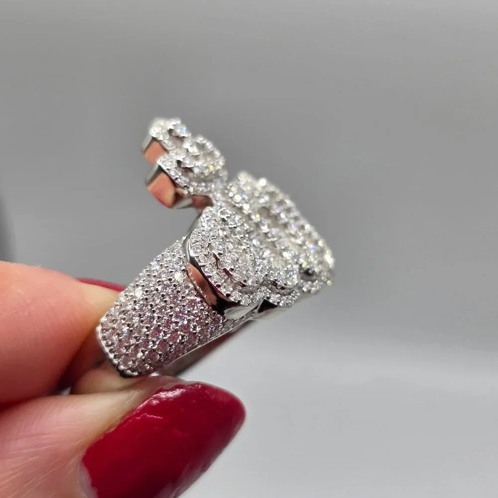 Allah Ring - 4ct Solid 925 Sterling Silver Iced out VVS D Moissanite Size 12
